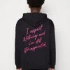 YOURTURN Embroidered Text Hoodie Unisex - Hoodie - Black 2 YOURTURN Embroidered Text Hoodie Unisex - Hoodie - Black -Yourturn 13e00cb70a1a488990329c593381525e