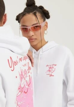 YOURTURN Heart Back Print Relaxed Hoodie Unisex - Hoodie - White -Yourturn 2f28041d88624843b87a97958255bb0a