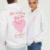 YOURTURN Heart Back Print Relaxed Hoodie Unisex - Hoodie - White -Yourturn 36fbdd41eca648fa9231a068ac1c5e71