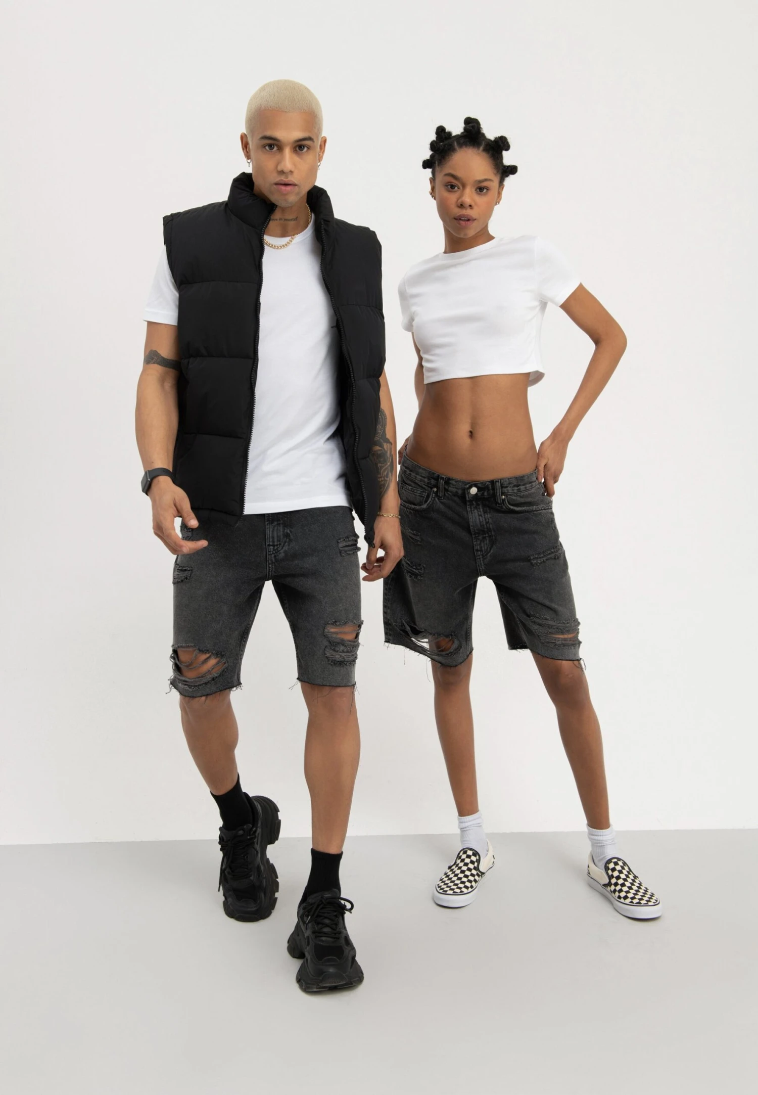 YOURTURN Unisex - Jeansshort - Black 4 YOURTURN Unisex - Jeansshort - Black - Afbeelding 2