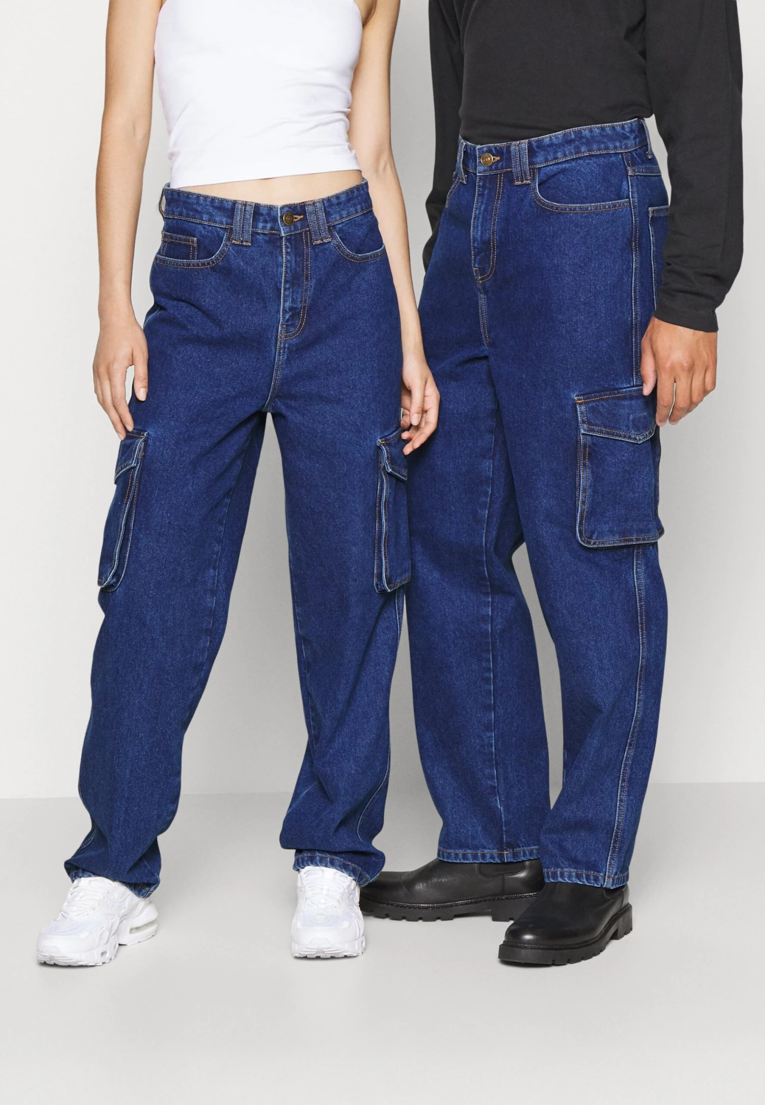 YOURTURN Cargo Denim Wide Leg Unisex - Relaxed Fit Jeans - Rinsed Denim 3 YOURTURN Cargo Denim Wide Leg Unisex - Relaxed Fit Jeans - Rinsed Denim