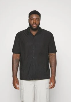 YOURTURN Plisse Shirt Unisex - Overhemd - Black