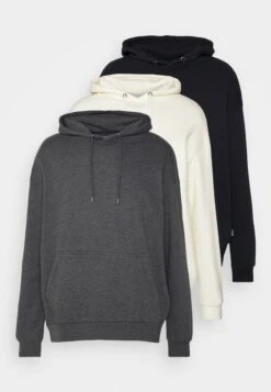YOURTURN Unisex 3 Pack - Hoodie - Black/Mottled Dark Grey/Off White -Yourturn 9f67d9effa7b40808acf2ad0fce05e81