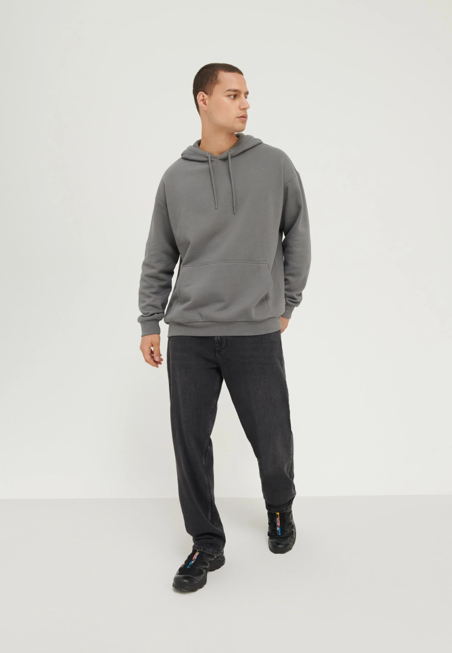 YOURTURN Unisex - Hoodie - Mottled Dark Grey 4 YOURTURN Unisex - Hoodie - Mottled Dark Grey - Afbeelding 2