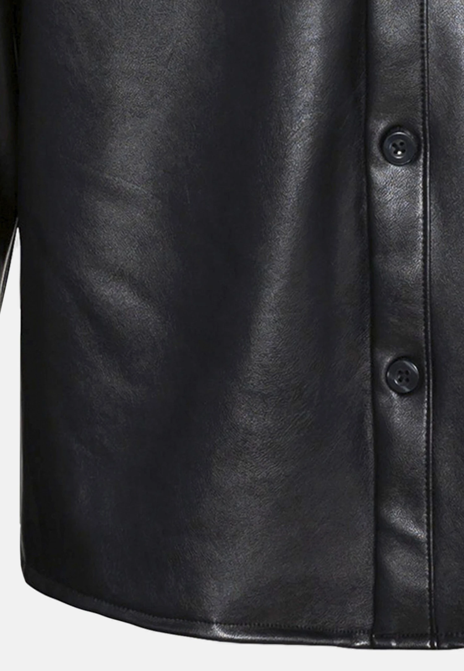 YOURTURN Unisex - Imitatieleren Jas - Black 5 YOURTURN Unisex - Imitatieleren Jas - Black - Afbeelding 3