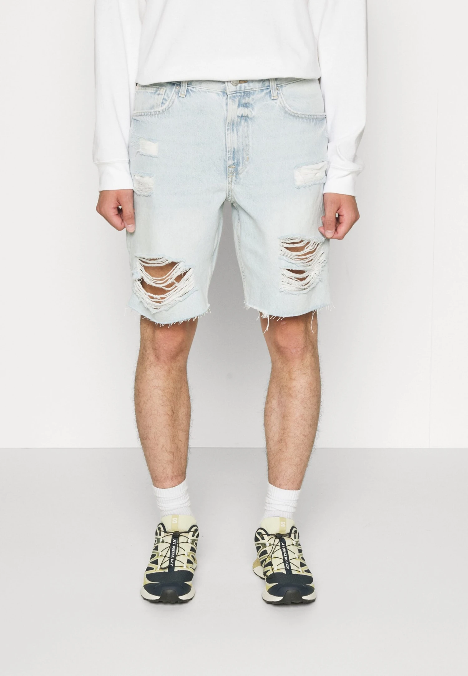 YOURTURN Unisex - Jeansshort - Light Blue Denim 5 YOURTURN Unisex - Jeansshort - Light Blue Denim - Afbeelding 3