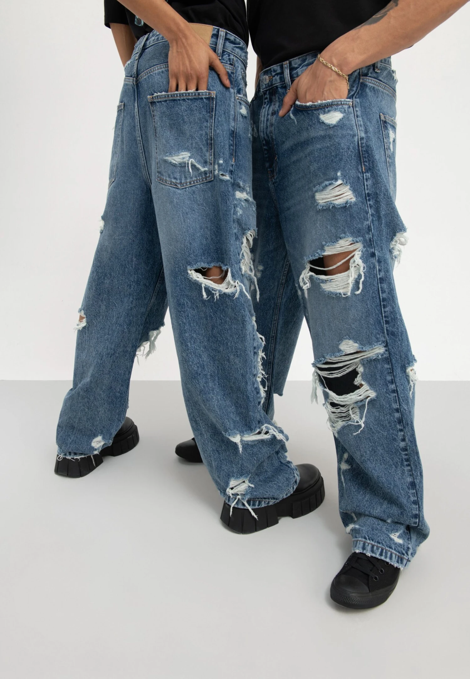 YOURTURN Unisex - Relaxed Fit Jeans - Light Blue Denim 5 YOURTURN Unisex - Relaxed Fit Jeans - Light Blue Denim - Afbeelding 3