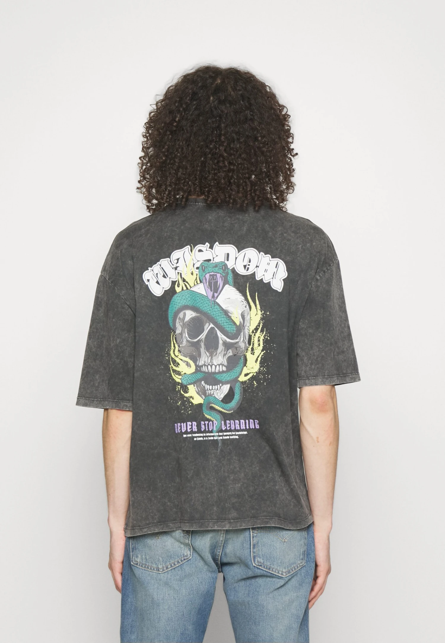 YOURTURN Skull Graphic Tee Unisex - T-Shirt Print - Mottled Black 3 YOURTURN Skull Graphic Tee Unisex - T-Shirt Print - Mottled Black